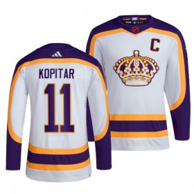 Los Angeles Kings tröja Anze Kopitar 11 Adidas 2022-23 Vit Reverse Retro 2.0 Authentic - NHL Tröjor Herr